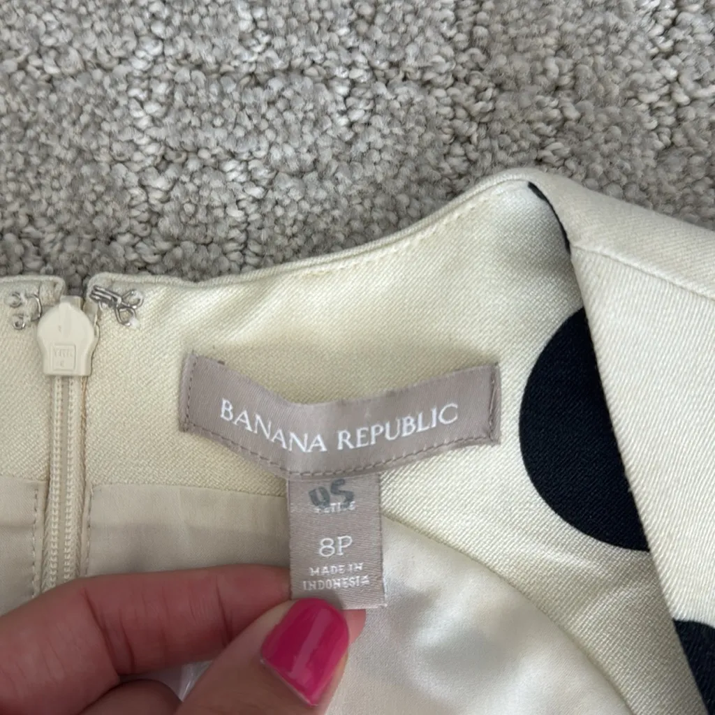 NEW NWT Banana Republic Polka dot Sheath Dress black white cream - Image 7