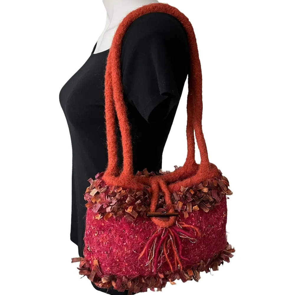 Custom Made Knitted Felt Shoulder Bag - Image 6