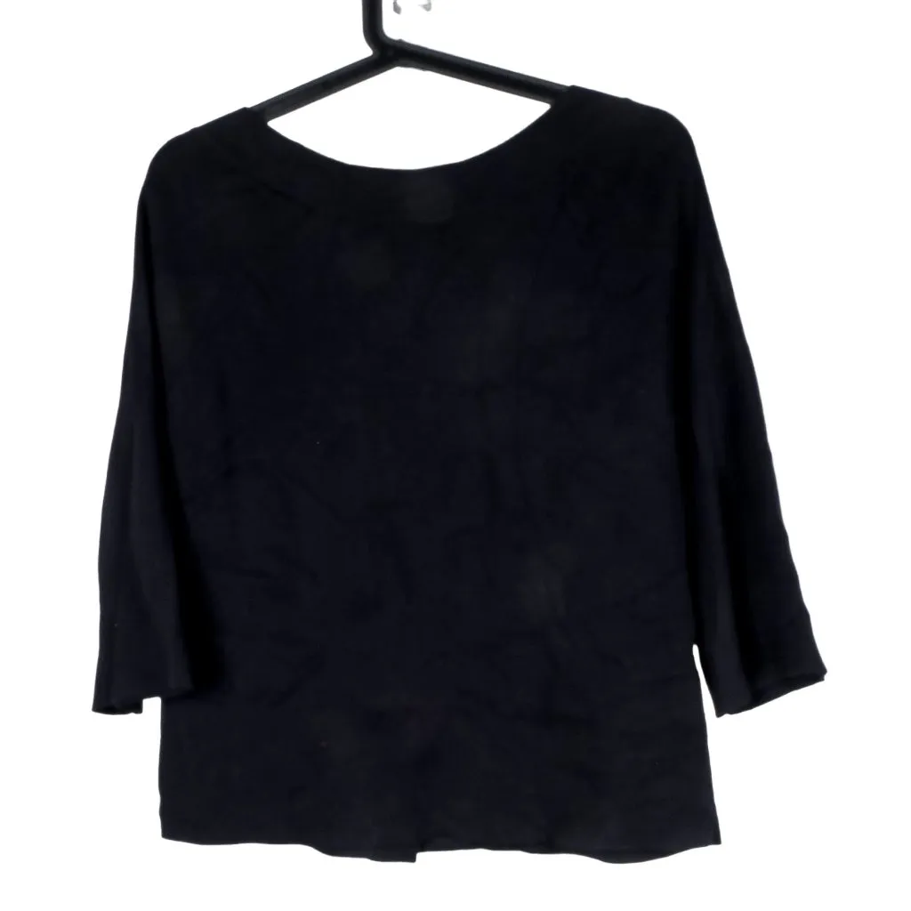 Dana Buchman Cardigan Sweater XS Womens Black 3/4 Sleeve Circle Accent Cotton - Image 5