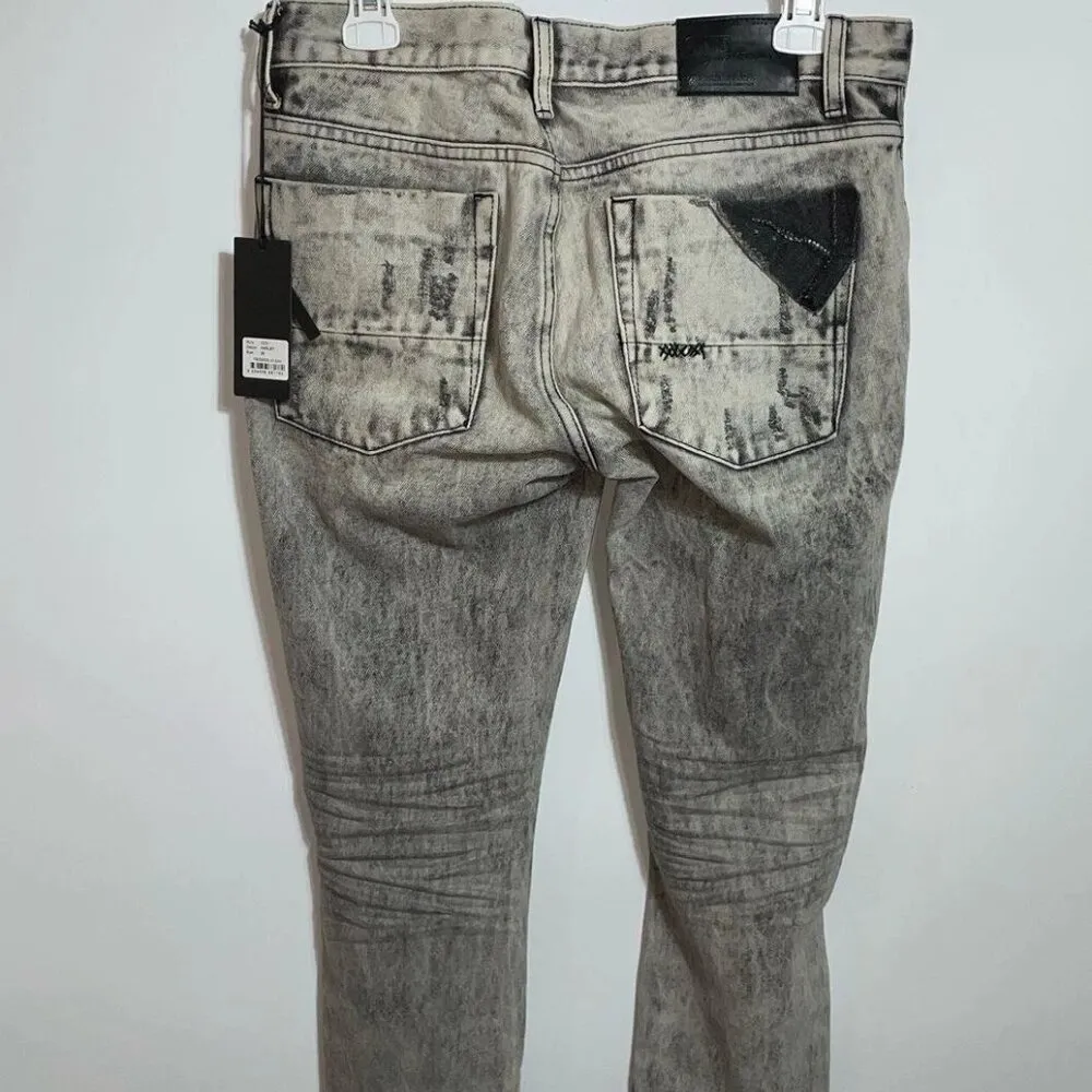 One X One Teaspoon Womens Black Bleached Cotton Skinny Leg Jeans Sz 28 With Tag Gray - Image 2