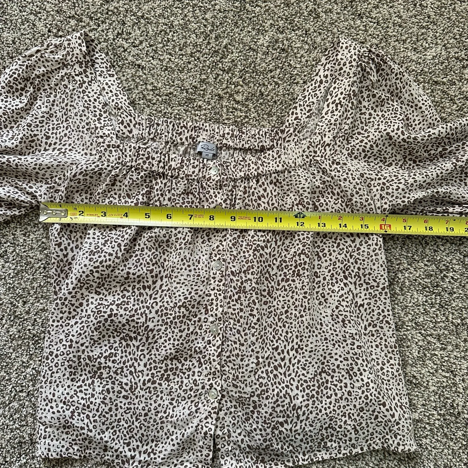 Rails Lola Sand brown & tan cheetah print short sleeve top size XS - Image 10
