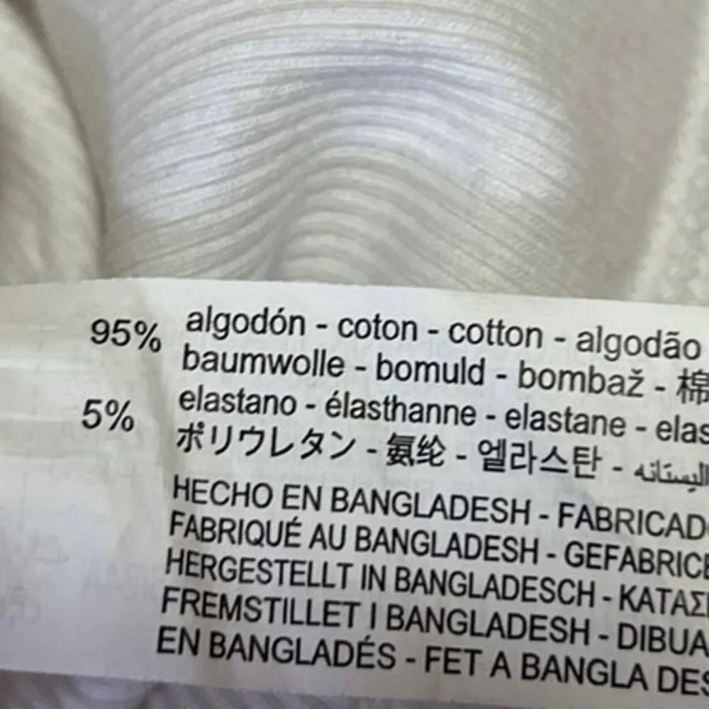 Zara White Ribbed Knit Ruffle Tiered Short Sleeve Cropped Sweater Top Size S - Image 5