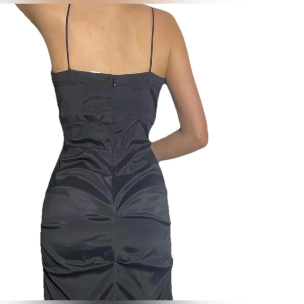 Cache Dress Vintage Long‎ Y2K Gown Black  Prom Mermaid Ruched Formal  Sz 6 - Image 4