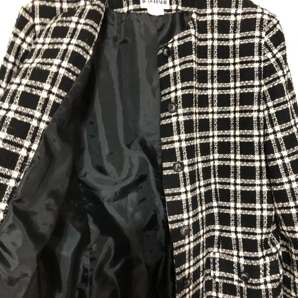 Joan Leslie Tweed Long Sleeve Button Up Blazer Black Size 18 - Image 5