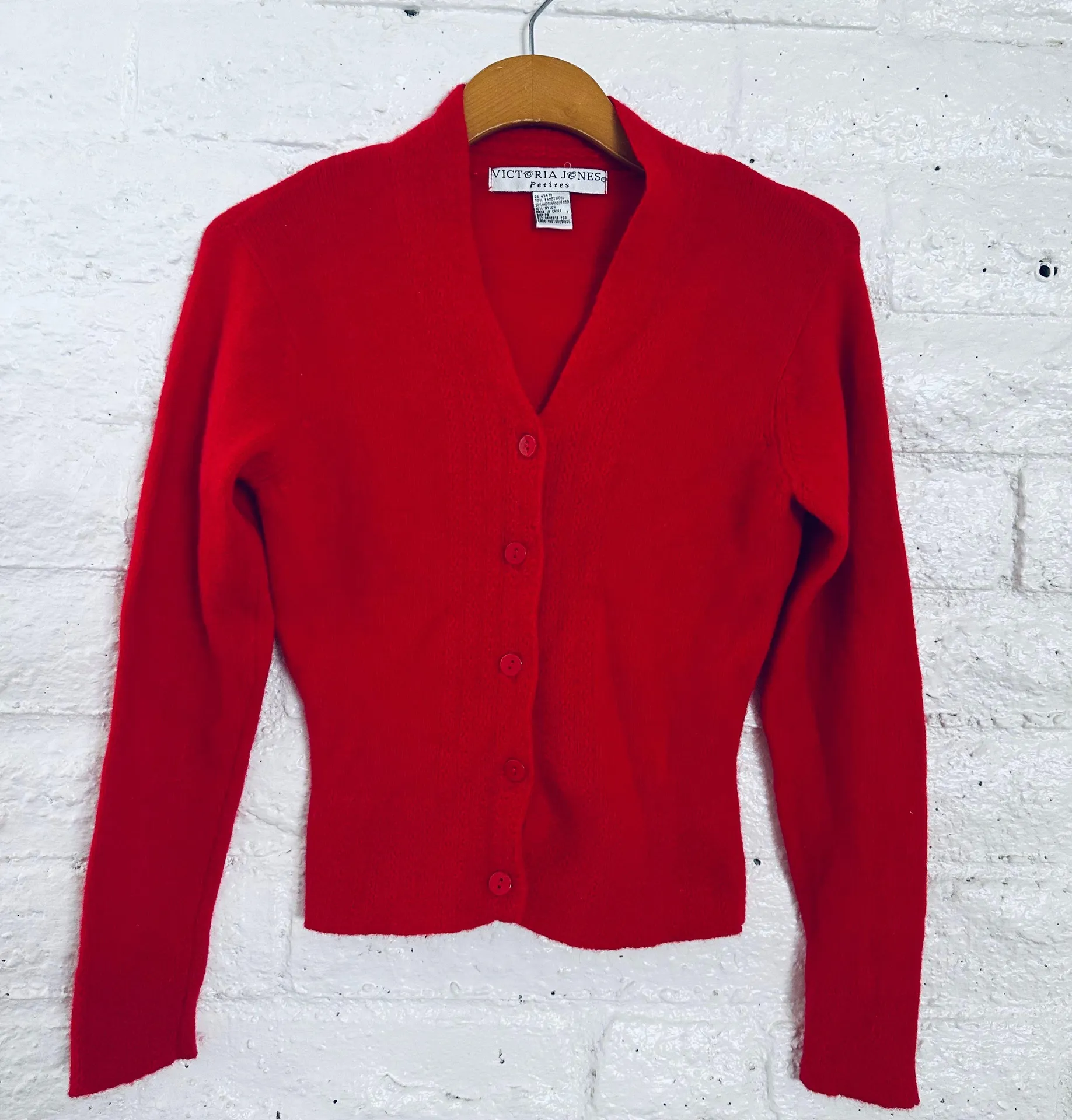 Vtg  Sweater Petite Hot Red Size Ps - Image 2