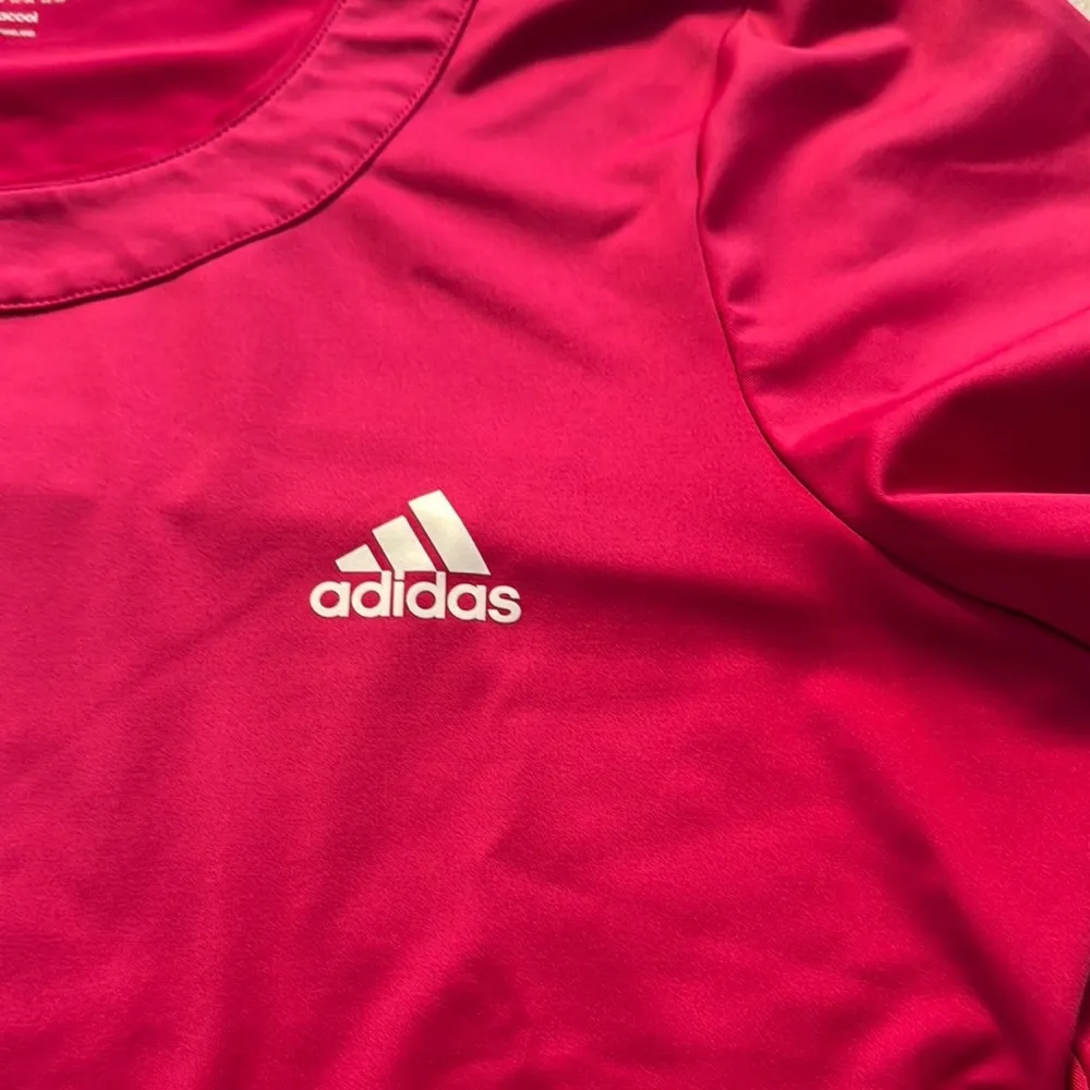 Adidas Pink Fitted Polo T-Shirt - Image 3