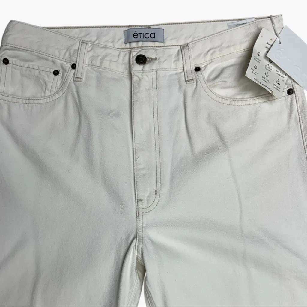 Ética Vintage White Finn Slim Straight Ankle Jeans Size 31 Vintage White NWT - Image 6