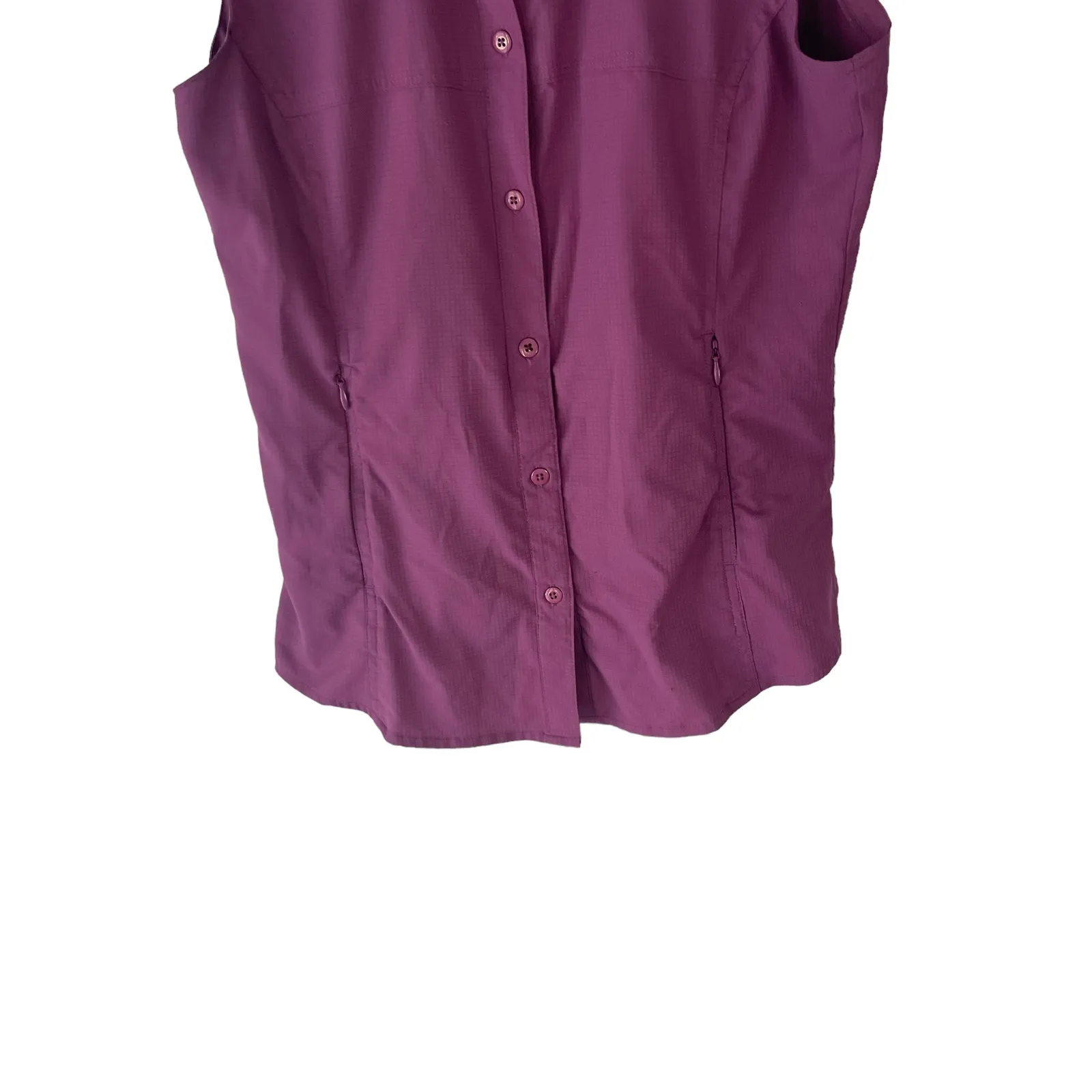 Magellan Women's Size Small Purple Sleeveless Outdoor Button Up Top - Image 3