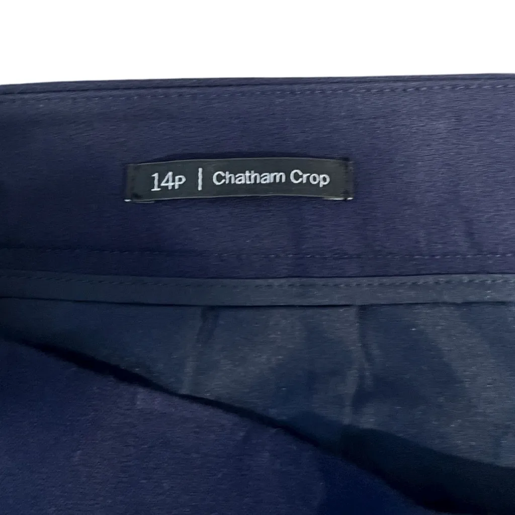 NWT Talbots Chatham Crop Slim Leg Pants Scalloped Hem Navy Blue 14P - Image 6