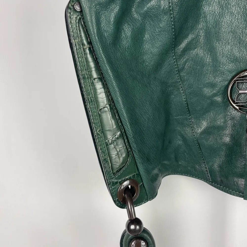 BCBGMAXAZRIA Green Large‎ Hobo Shoulder Leather Bag - Image 2