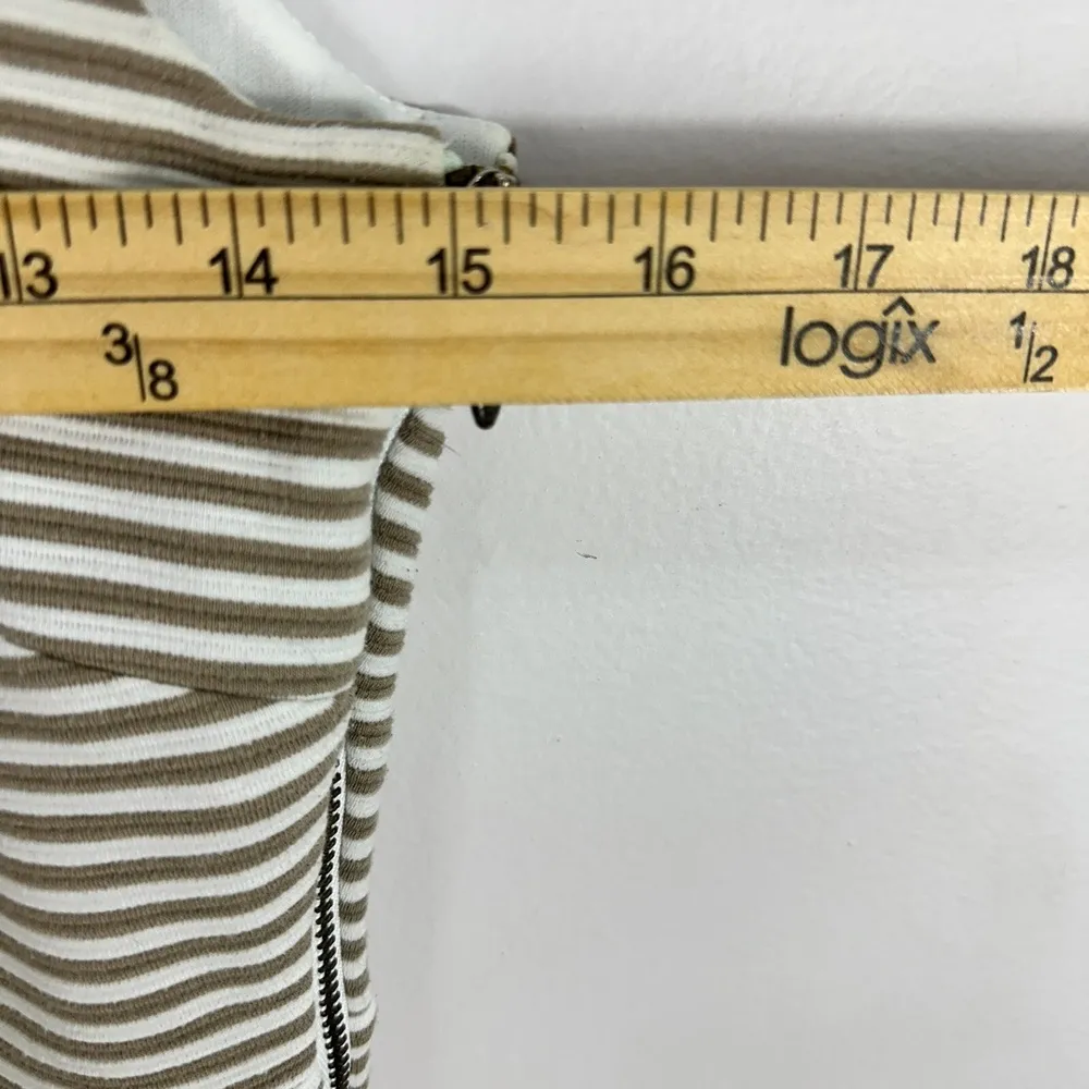 Banana Republic Sheath Dress Size 2 Sleeveless Striped Neutral Preppy Minimalist - Image 5