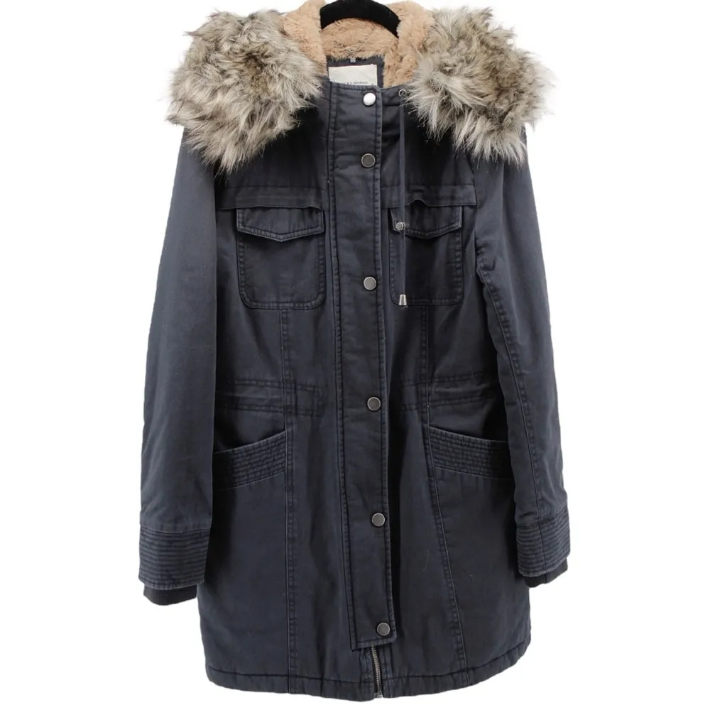 Lucky Brand Navy Extremely Soft Faux Fur‎ Lined Hiking Camping Jacket Size XS - Image 2