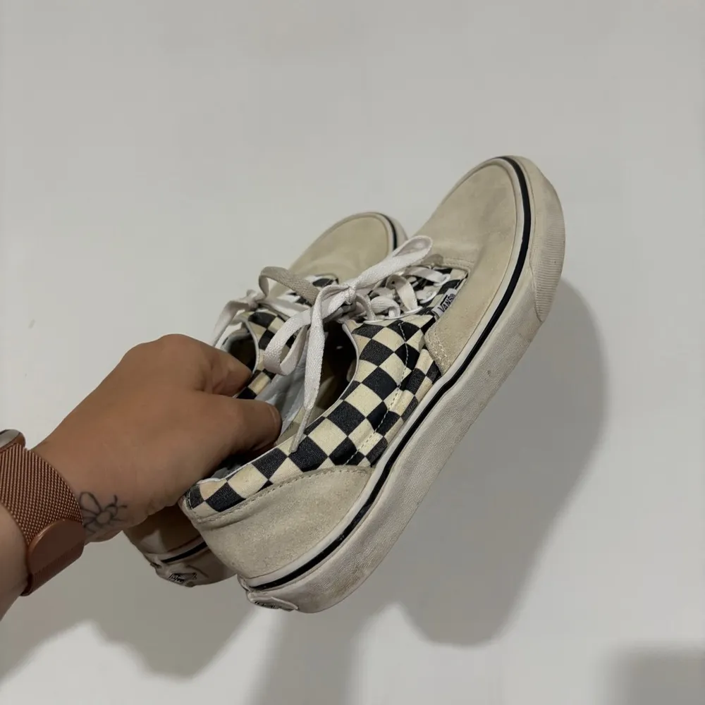 Vans Era Primary Black Checkered and Cream Checker Suede Canvas Sneaker M 7.5 W9 - Image 3