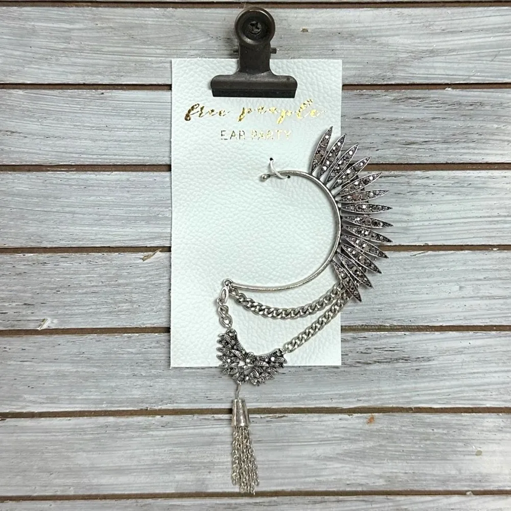 Free People Birds Of A Feather Cocktail Earring Ear Party Cuff NWT Sparkle Retro - Image 4