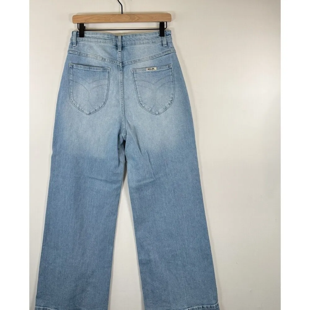 Rollas Womens Jeans Blue Denim High Rise Wide Leg G Day Mate Medium Wash Size 30 - Image 10