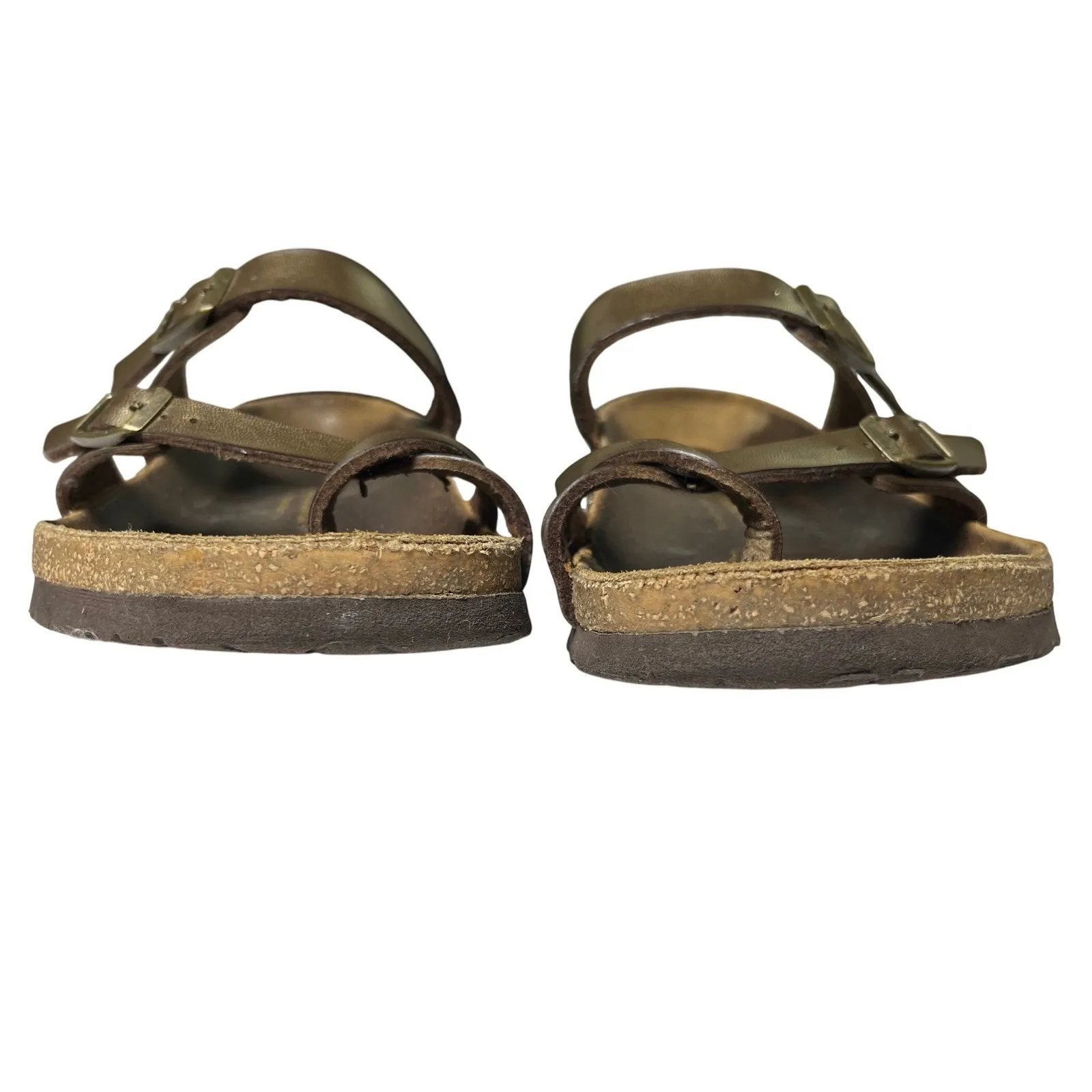 Birkenstock Mayari Sandals Women's 41 US 10 Metallic Gold Brown Leather‎ Comfort - Image 2