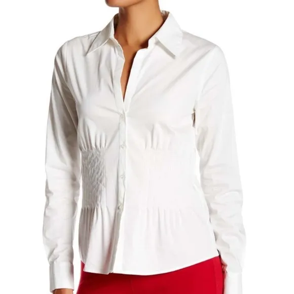 NWT $230 Vertigo Pleated Long Sleeve Dress Blouse - Image 2