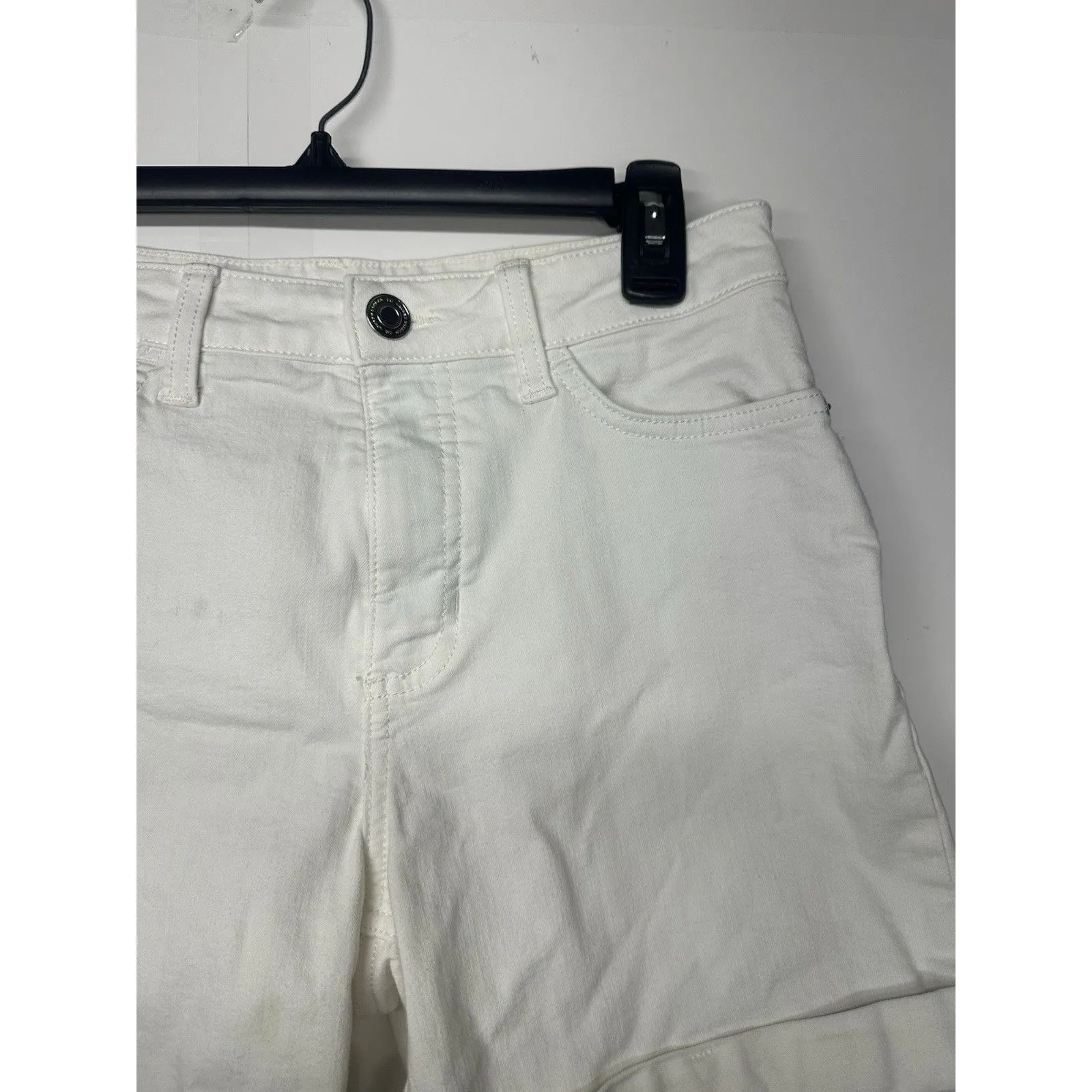 Lauren Conrad White Denim Shorts Women's Size 6 Cuffed Casual Summer Style - Image 5