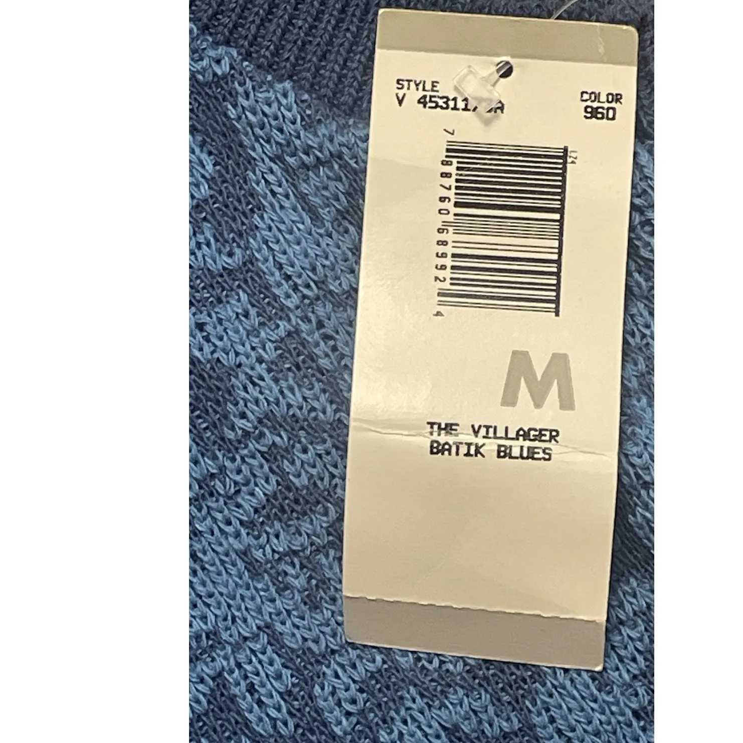 Vintage The Villager Sport Batik‎ Blues Embroidered Vest Sweater Size Medium Blue - Image 9