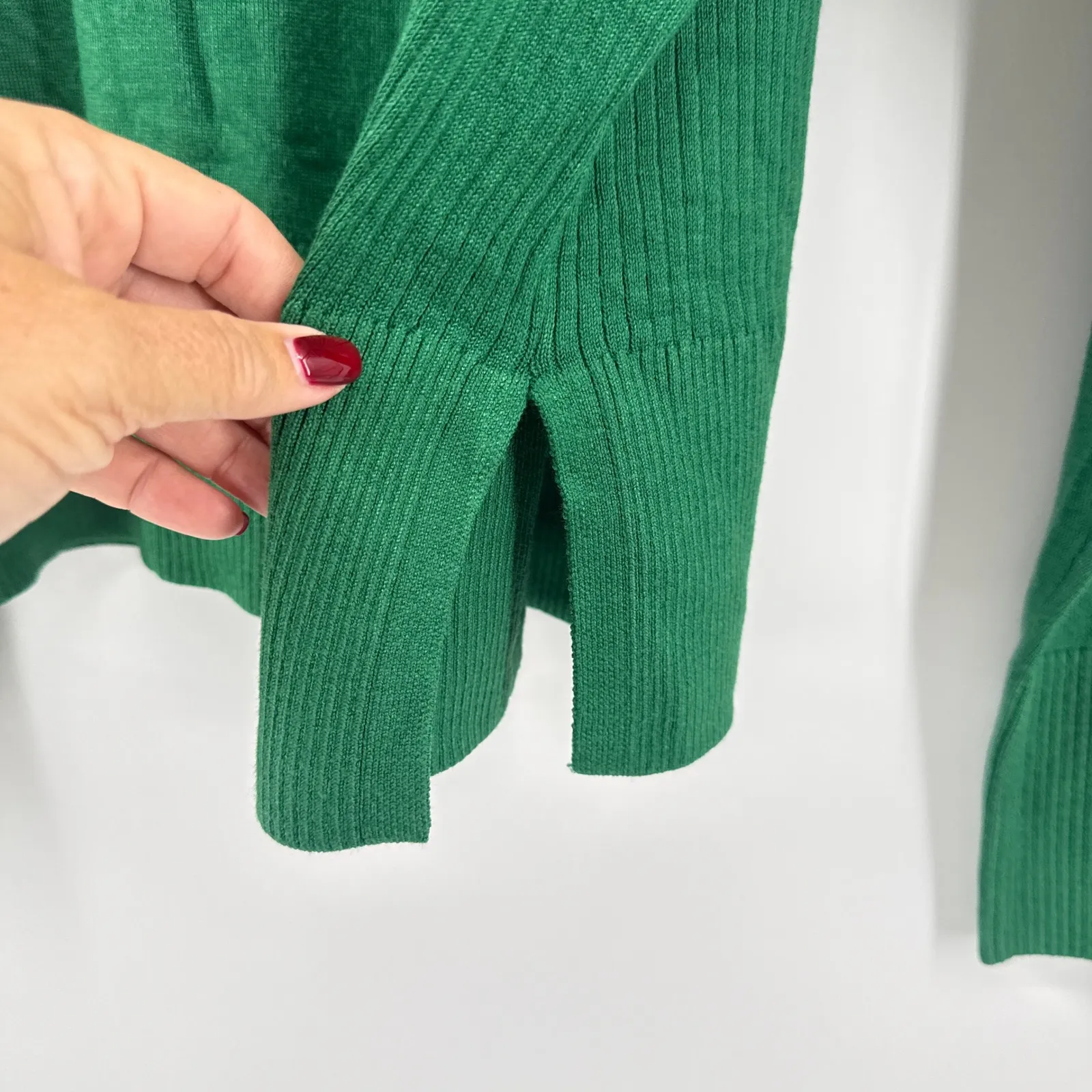 NEW NWT Market & Spruce Green‎ Ribbed Crew Neck Long Sleeve Sweater Size Large - Image 5