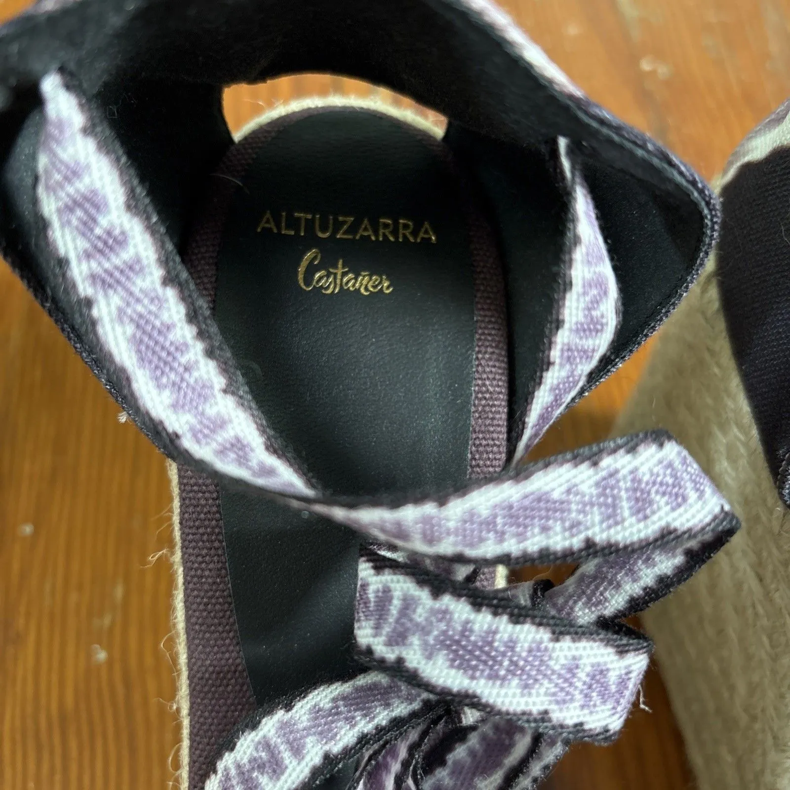 Altuzarra Castaner Carina Espadrille Tie Dye Tie Up Wedges Womens 40 Purple Size 9 - Image 4