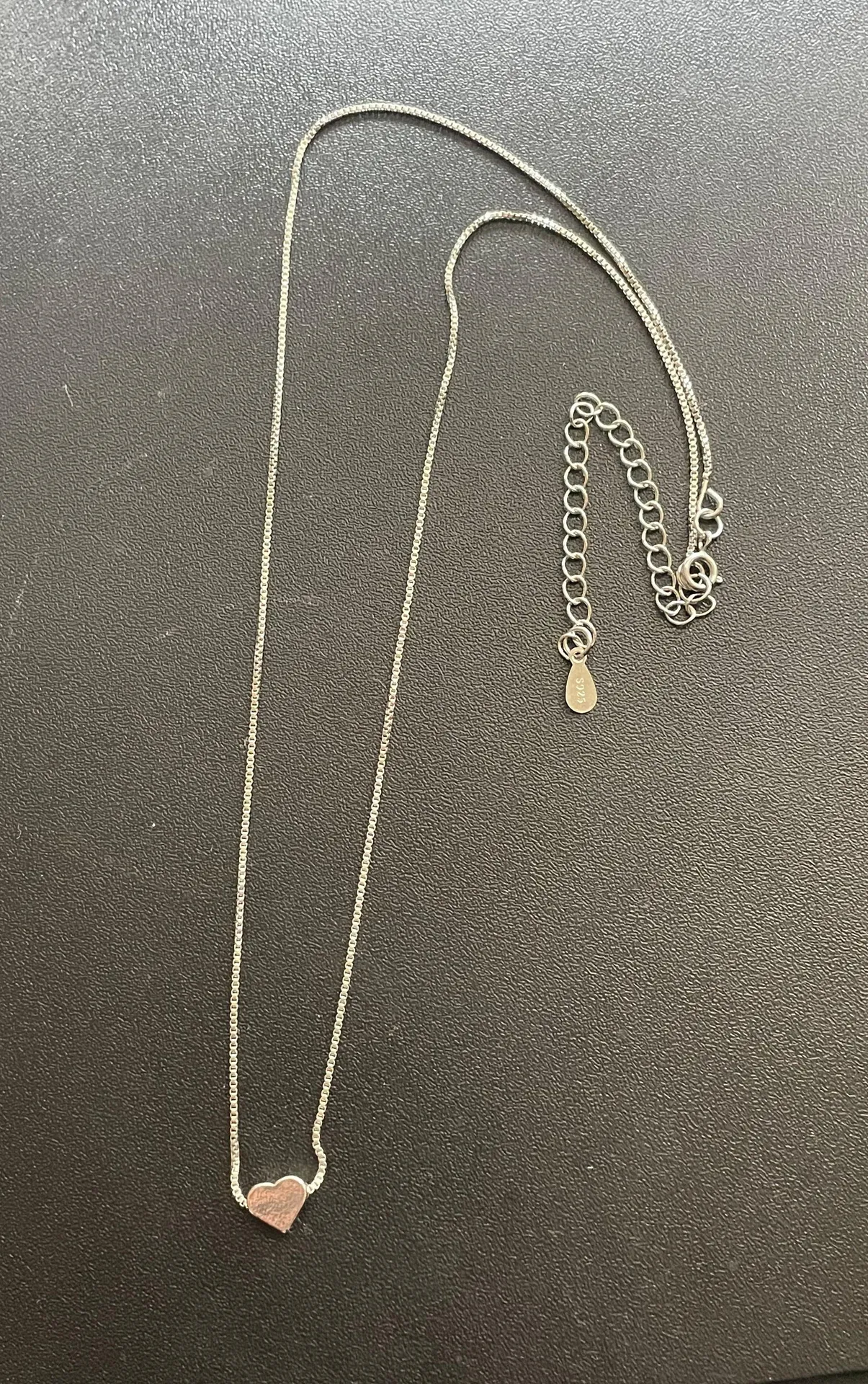 Heart Pendant Necklace Silver - Image 3