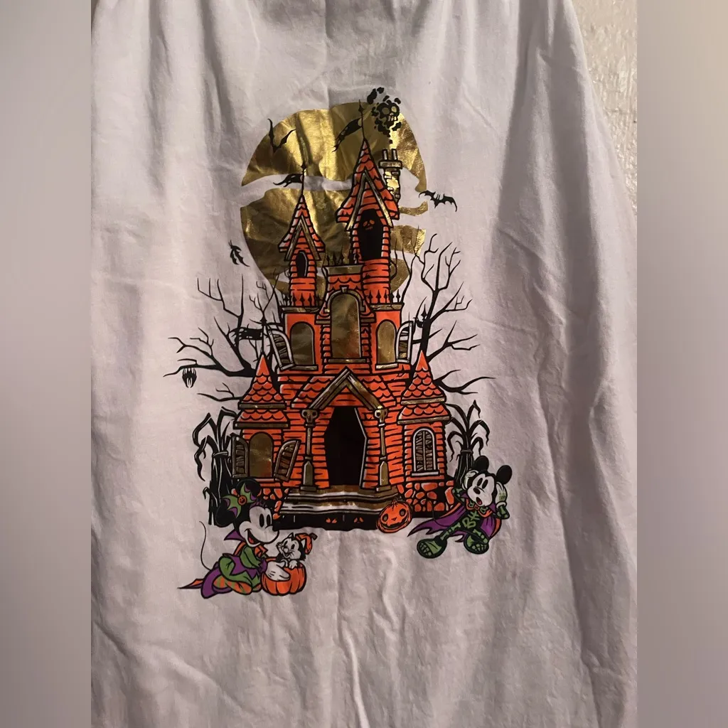 Mickey Minnie Mouse Halloween Tank Top Disney Parks 100% Cotton, Sleeveless; XL - Image 2