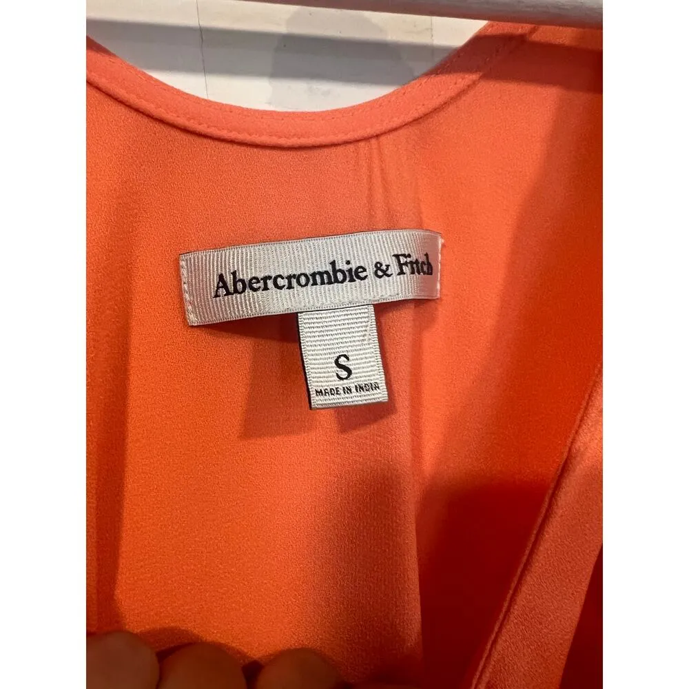Abercrombie & Fitch Side Cut Out Cover Up Dress Small Orange Vacation Summer - Image 5
