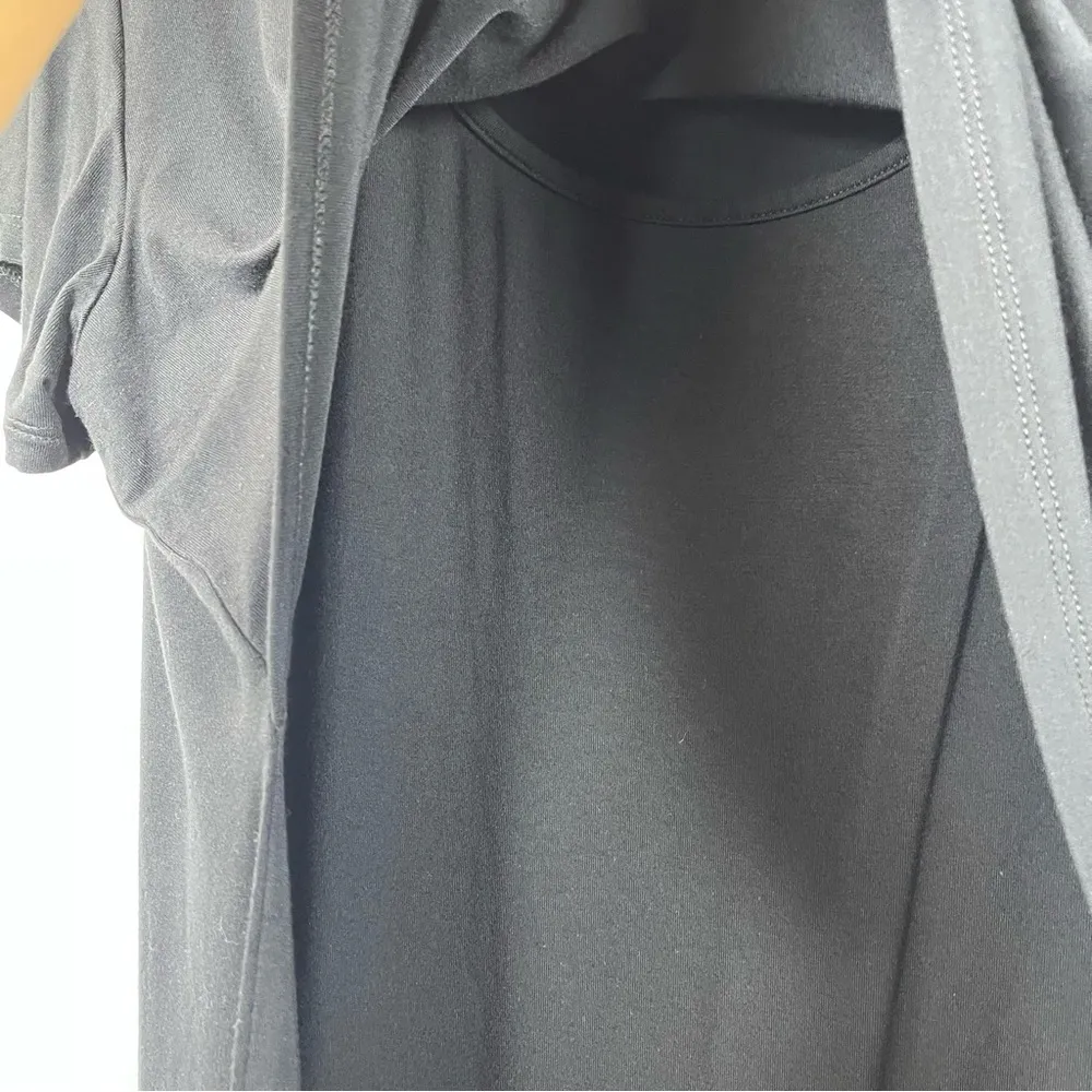 Quince Bamboo Jersey Maternity & Nursing Launge Black Dress SZ:XL - Image 6