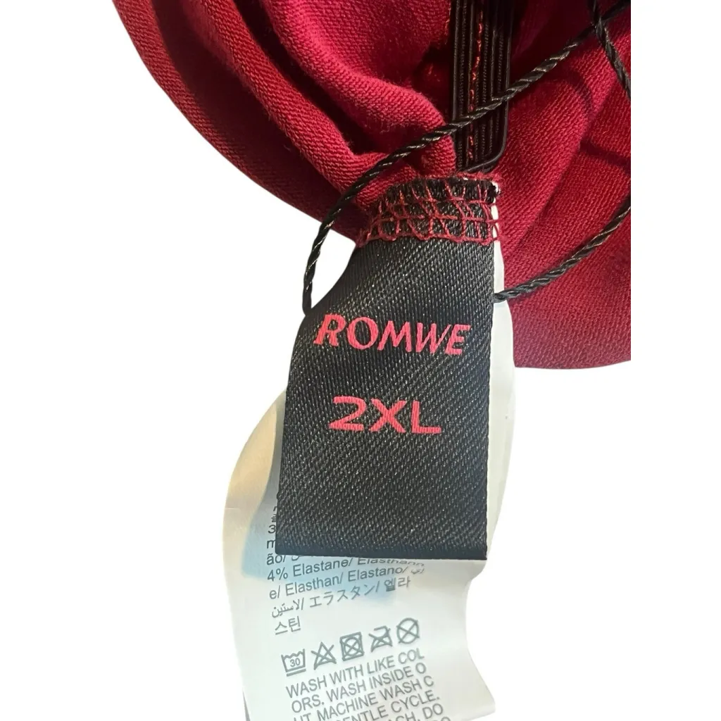Romwe Halter Top Womens 2XL Red Black Sleeveless Tie Neck Casual Summer Top NWT - Image 4