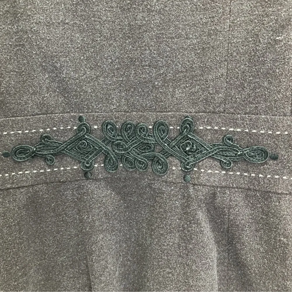 Anthropologie Elevenses Gramercy Embroidered Military Jacket Dark Brown Sz 6 - Image 7