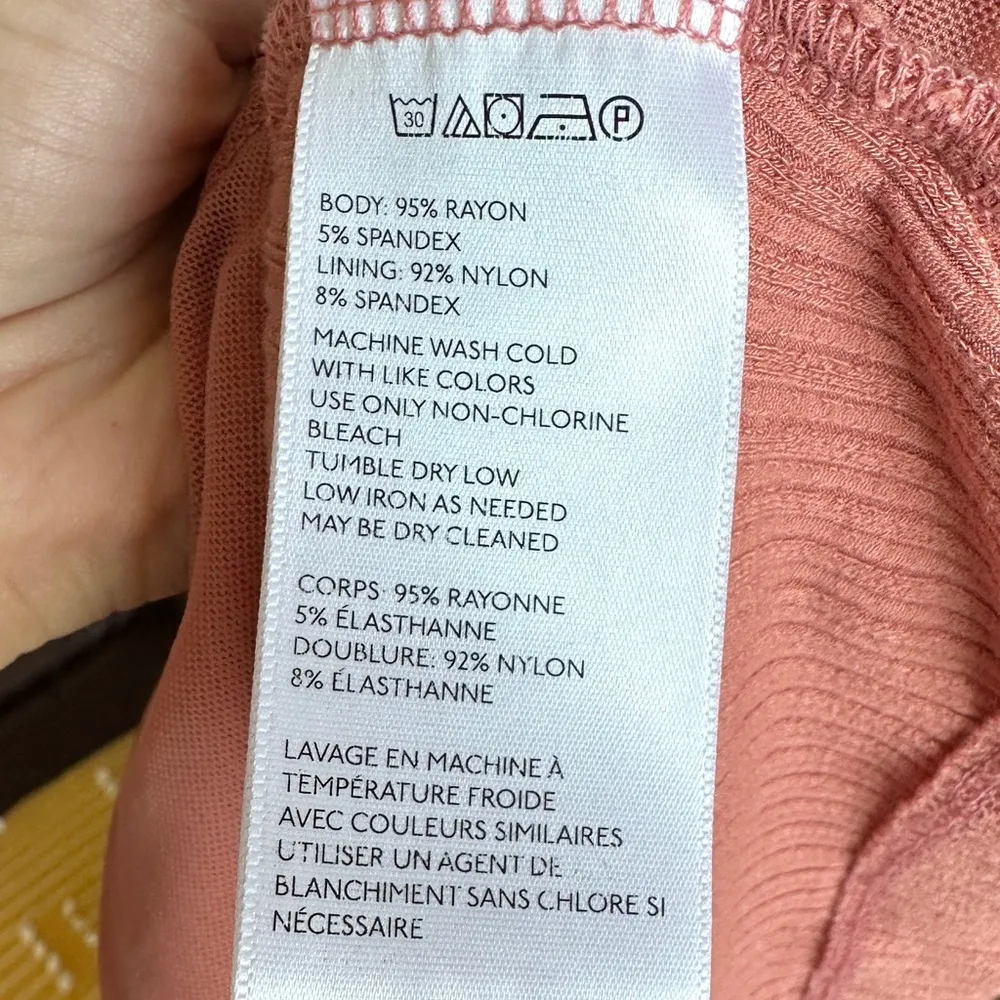 Urban Outfitters Ribbed Wrap Long Sleeve Dress, Dusty Rose, Size Medium - Image 14