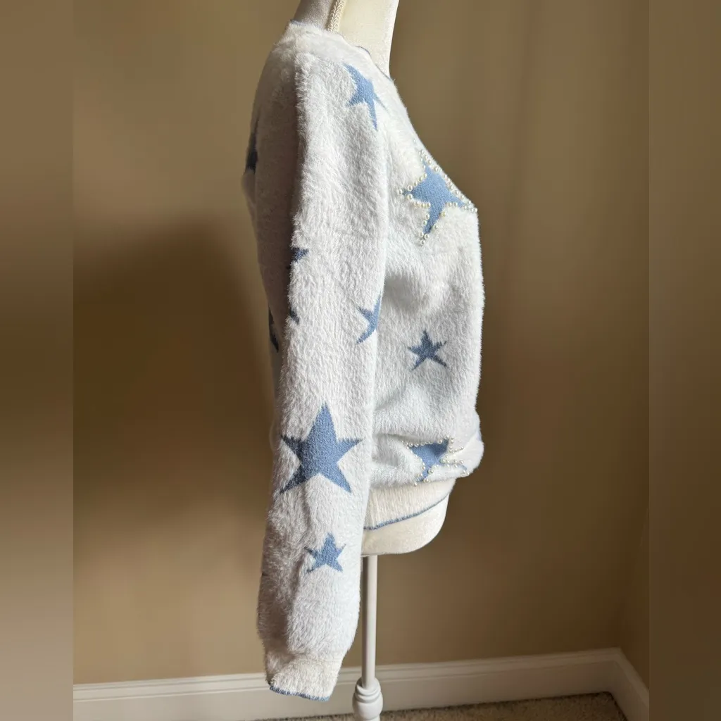 Nanette Lepore Pearl Star Fuzzy Sweater NWT - Image 3