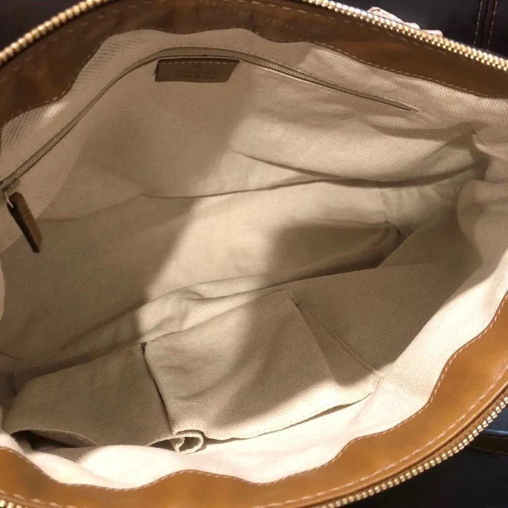 GUCCI Diamanté Sukey Canvas and Leather Rolled Top Handle Shoulder Bag - Image 6