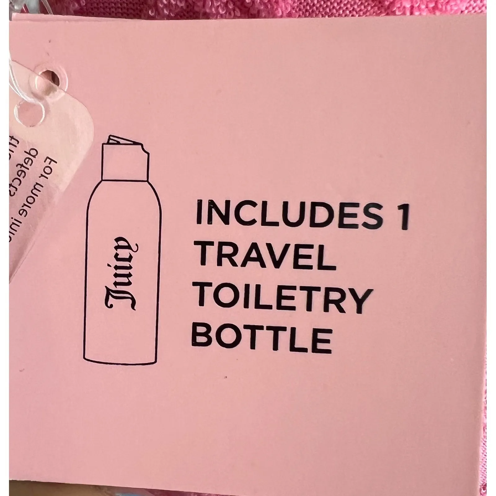 Juicy Couture Pink Love‎ Cosmetic Makeup Bag Heart Travel Toiletry Bottle Y2K - Image 8