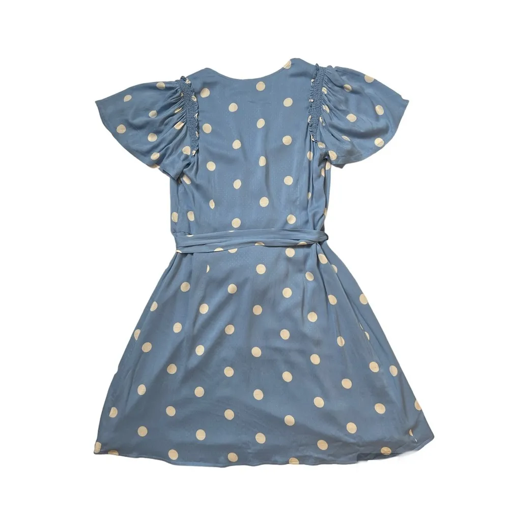 Paige Arlyn Wrap Allure/White Dolly Dot Print Design Wrap Dress Sz S - Image 7