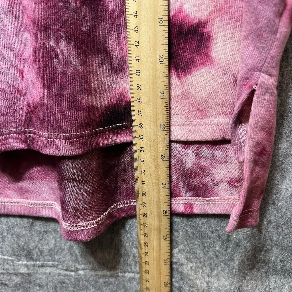 Derek Heart Sweater Medium Pink Tie‎ Dye Long Sleeve Cut Out Back Pullover Loose - Image 4