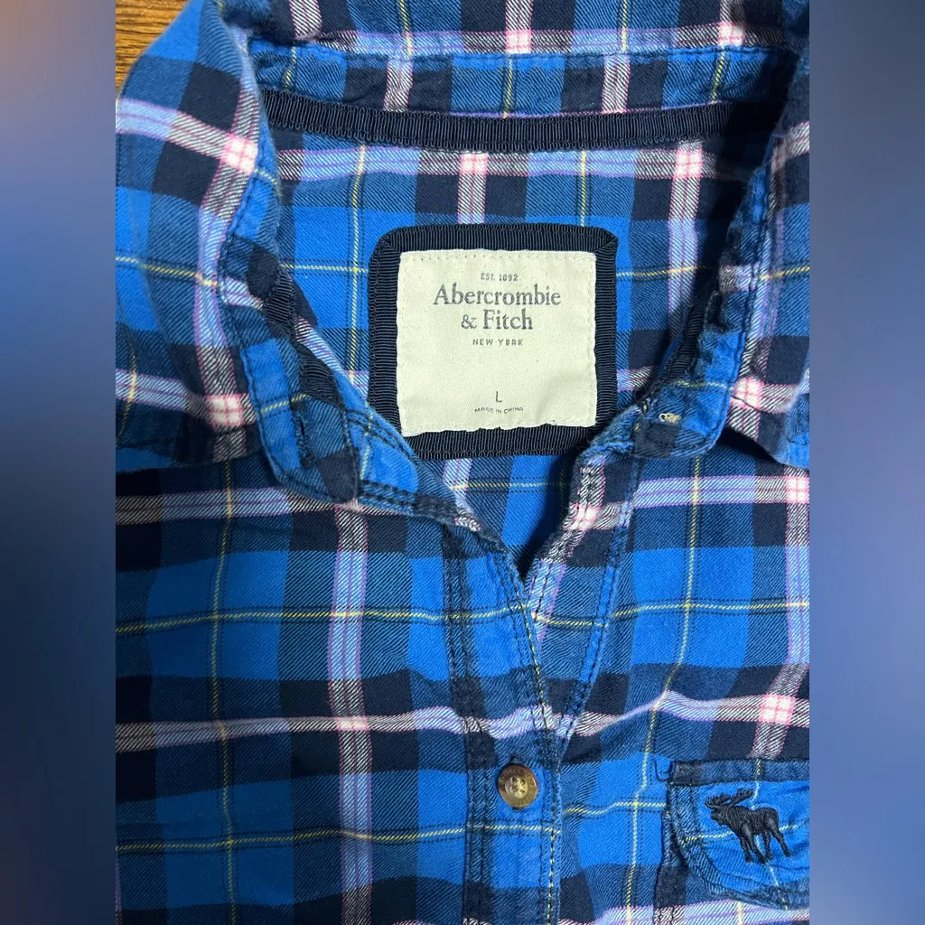 Y2K Abercrombie and Fitch Button Down Plaid Flannel - Image 5