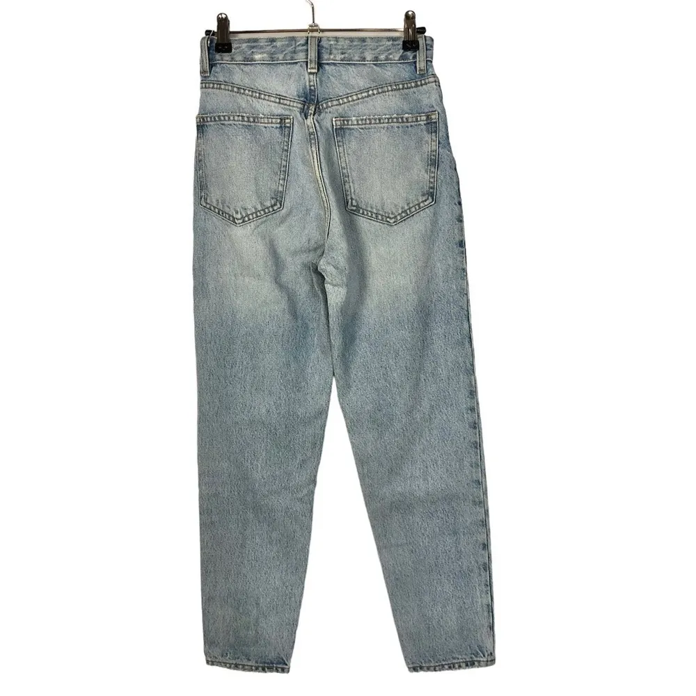 Zara Light Blue Wash Busted Knee Straight Leg Jeans 2 - Image 2