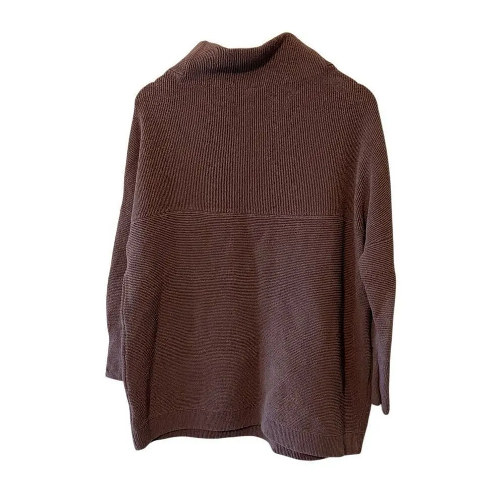 Free People Ottoman Slouchy Tunic Size Small oversized sweater ribbed knit mock - Image 4