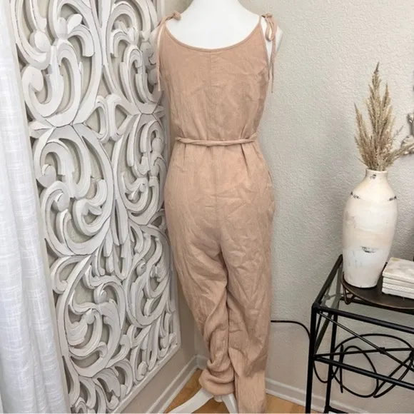 WAYF‎ Spector Tie Strap Crinkle Jumpsuit Size M - Image 7