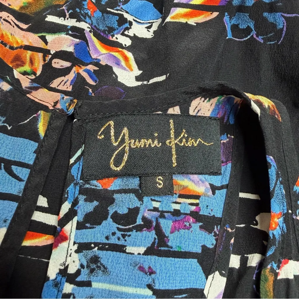 Yumi Kim Zama 100% Silk Tank Top Small S Multicolor Floral Keyhole Sleeveless - Image 4