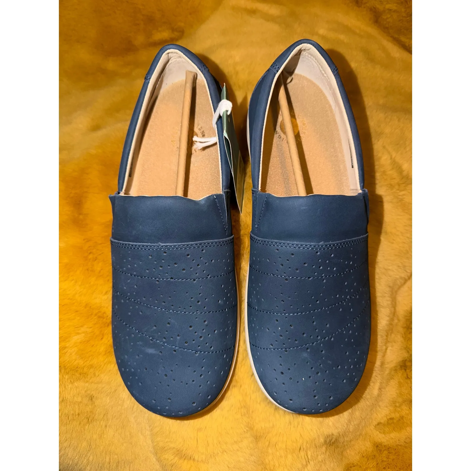 Waco Shoe Co Ridgeway Picasso Women's Blue Perforated Slip On Loafer Shoes 12D Size 12 - Image 5