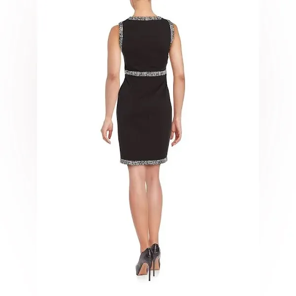 Karl Lagerfeld Black Dress with Tweed Accents - Image 2
