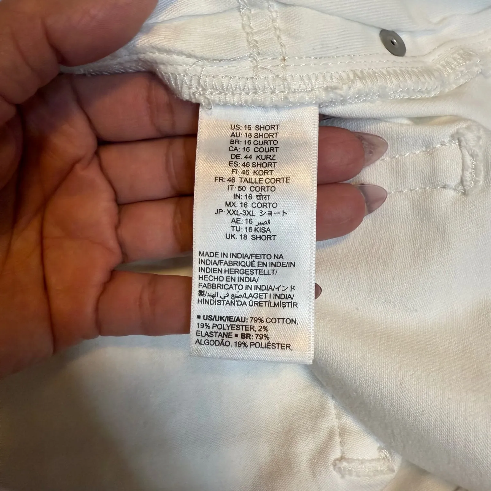 Amazon Essentials White Denim Skinny Jeans‎ Womens Size 16 Short NWT # - Image 9