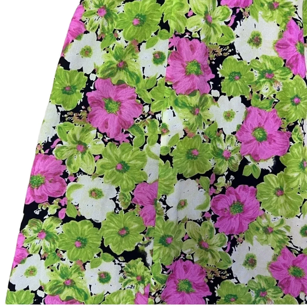 Wayf Vibrant Green and Pink Floral Midi Dress - Image 8