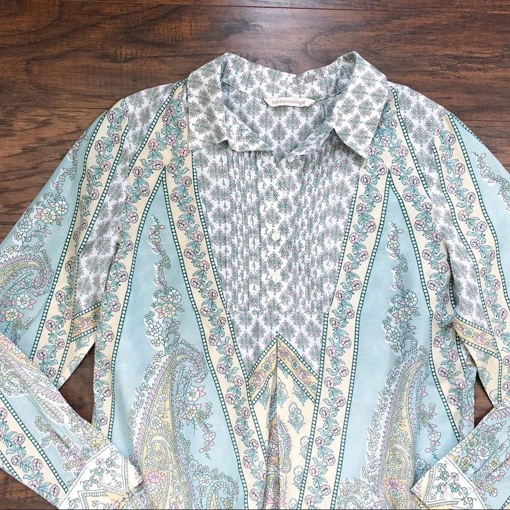 Soft Surroundings • Tabitha paisley tunic floral print pastel cotton popover - Image 4