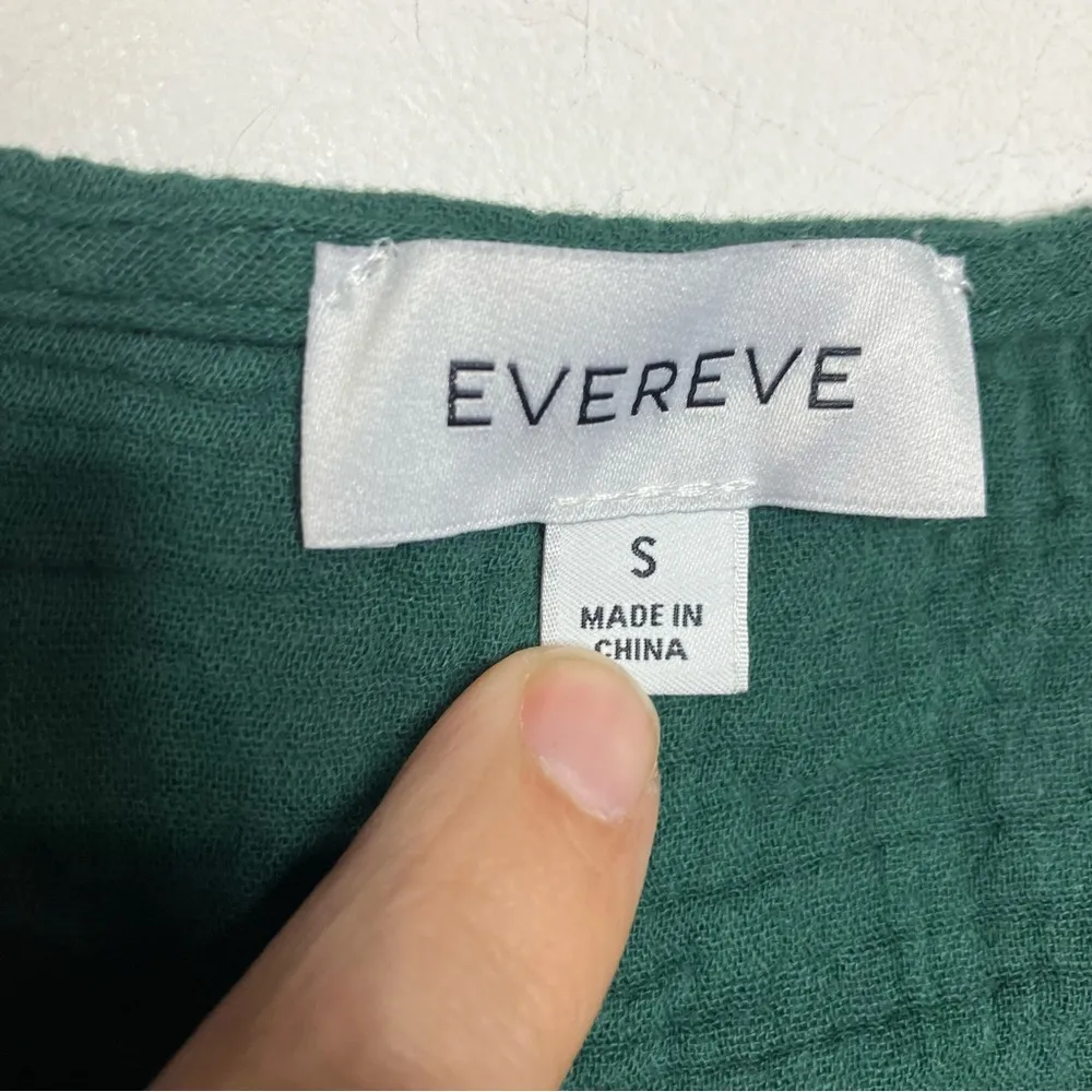 Francine ruffle gauze top 100% cotton green women’s‎ size small - Image 4