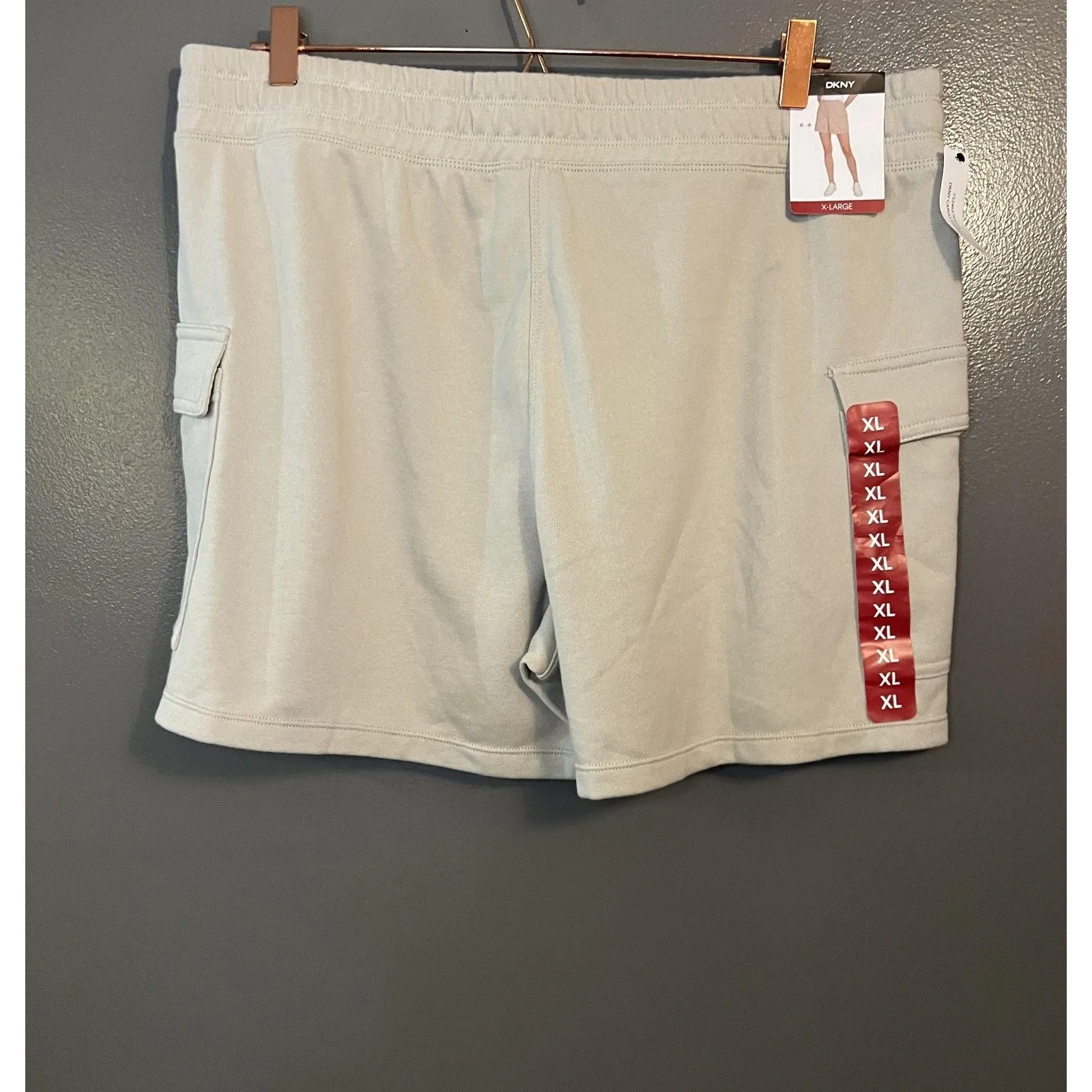 DKNY Cargo Shorts Womens XL Light Beige DPMS5267 Pocket Casual Lounge PBL Cotton - Image 2