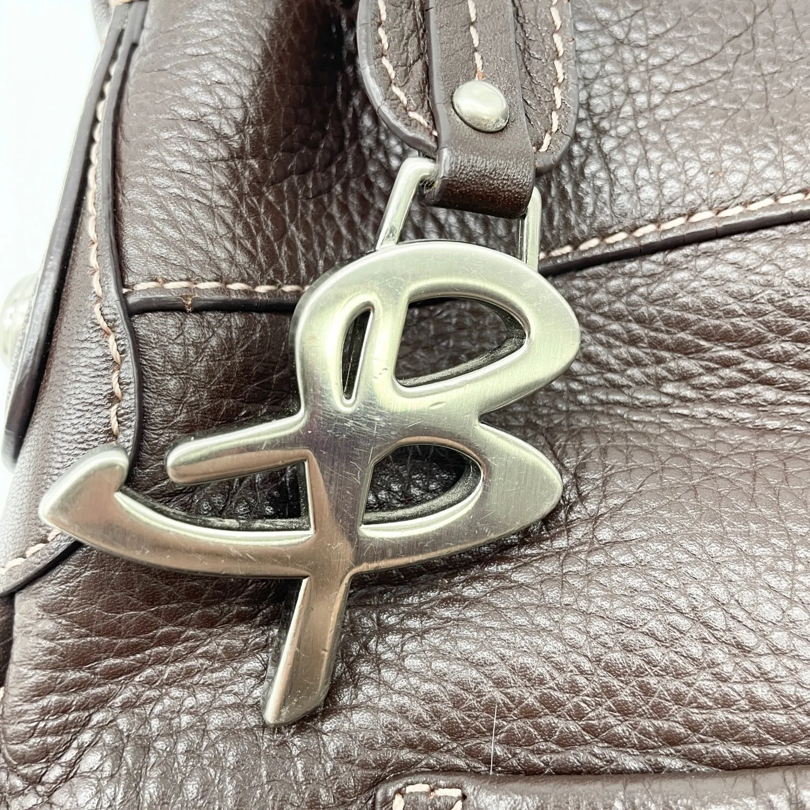 B Makowsky Womens Leather Crossbody Bag Brown Minimalist Old Money Retro Luxe - Image 5